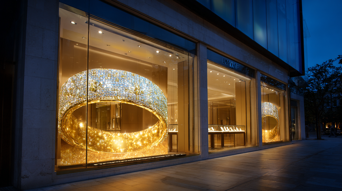 Retail display window with transparent LED film